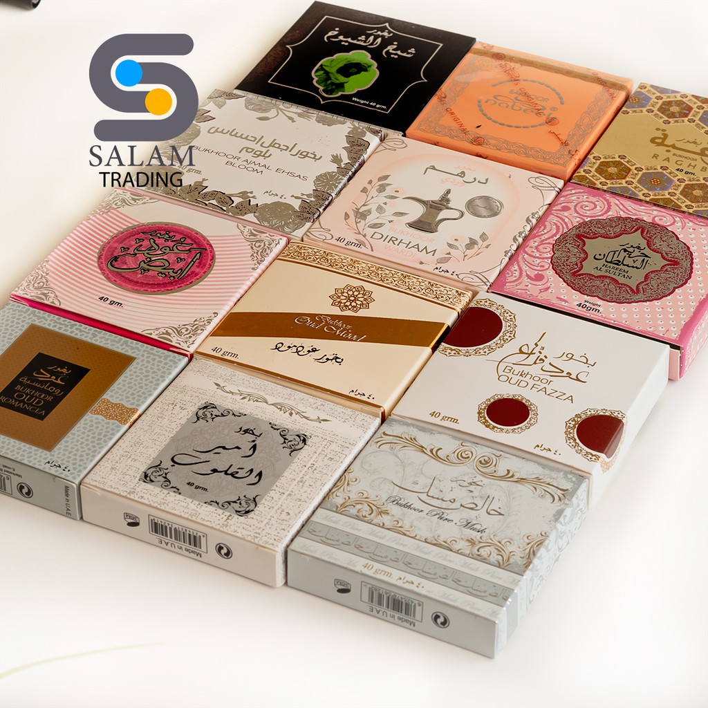 Bukhoor Oud Mood Bakhoor 40g – Pilihan Haruman Eksklusif: Bing Hooran, Romancea, Hareem Al Sultan, Ajmal Ehsas, Driham W