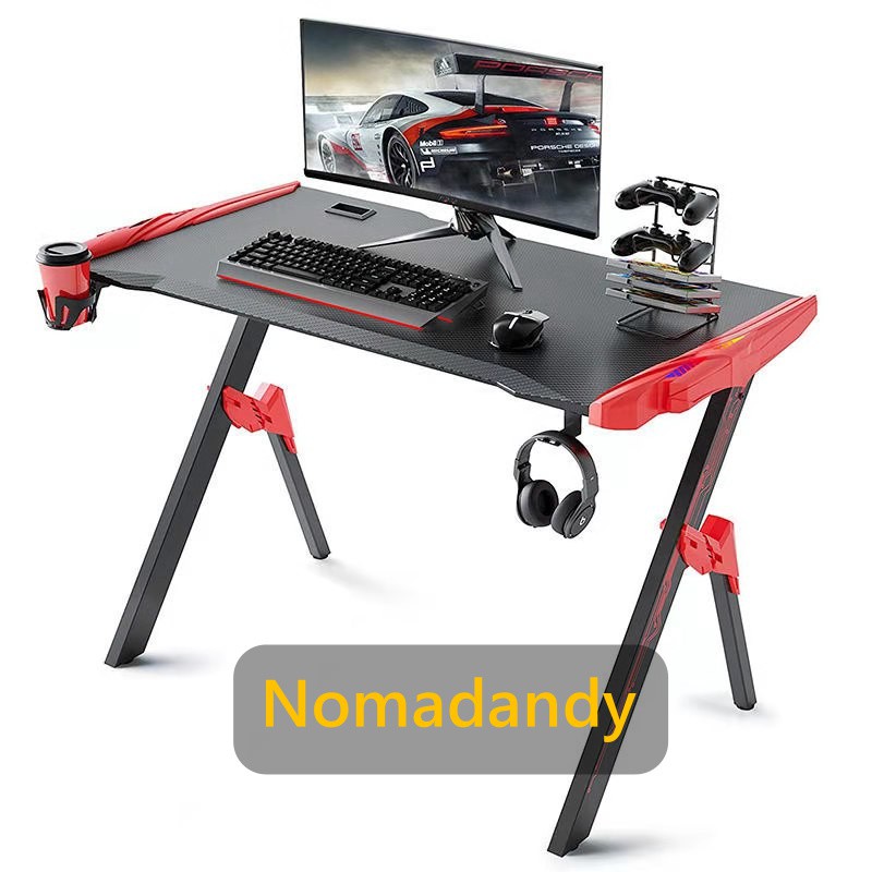 PC Gaming Table with Blade Style Legs Multiple Color Gaming Desk With