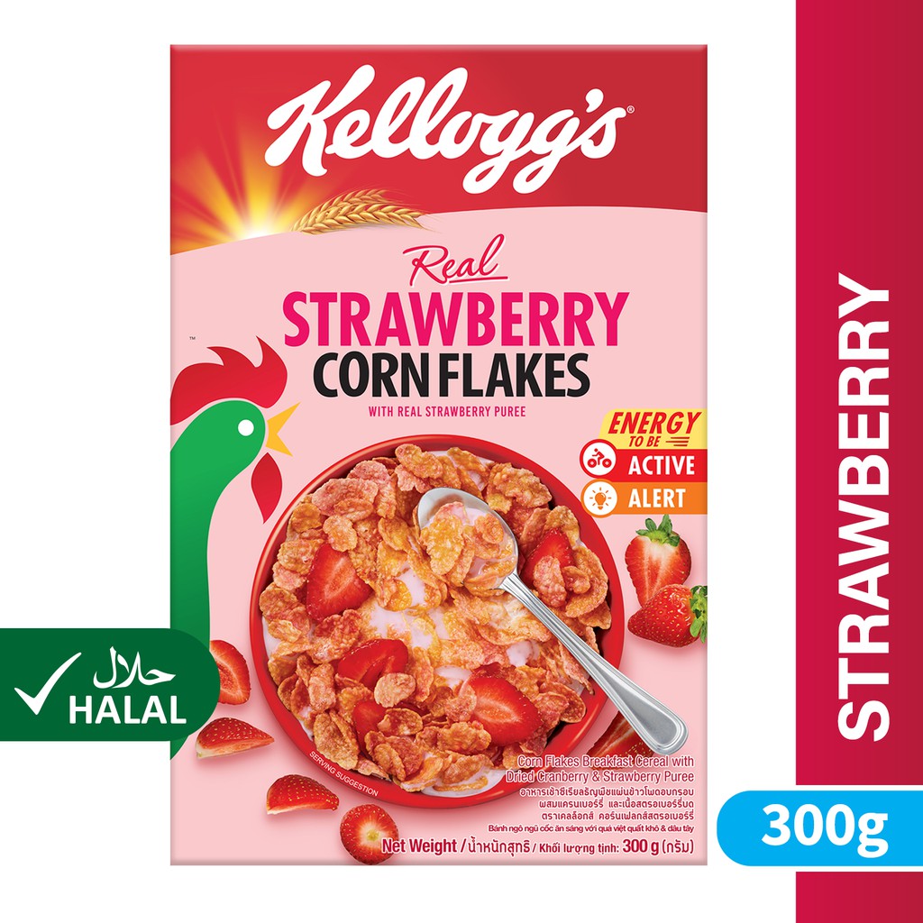 Kellogg's Strawberry Corn Flakes (300g) Shopee Malaysia