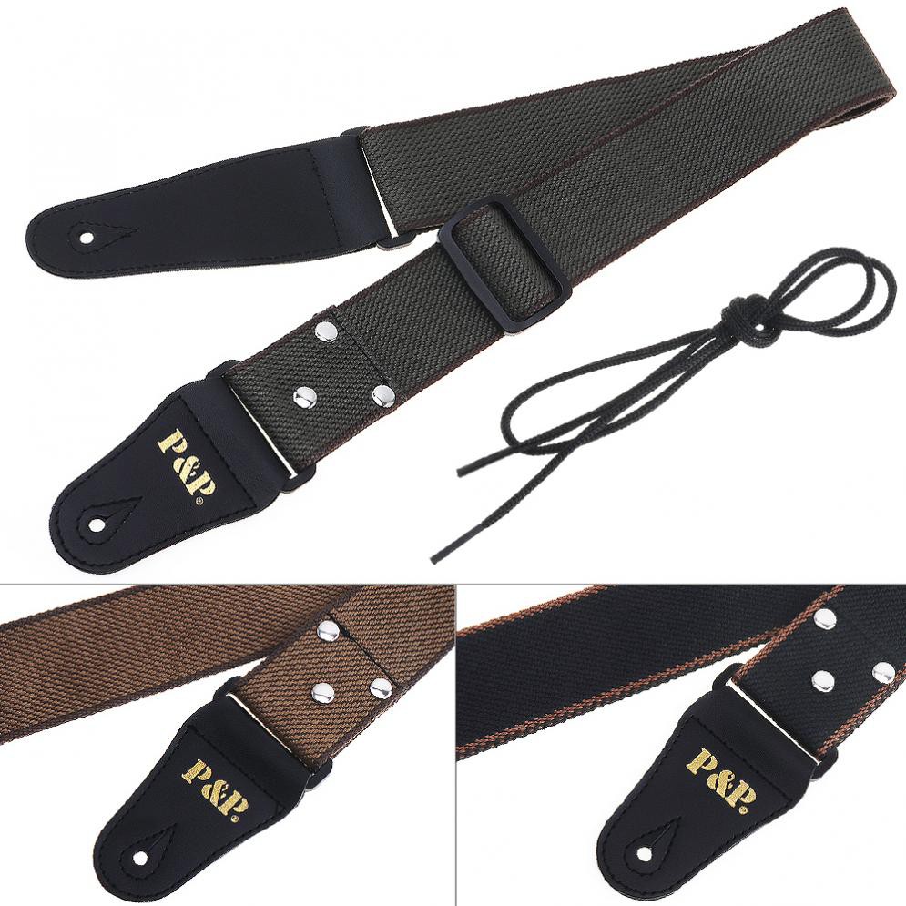 Adjustable Pure Cotton Guitar Strap 86-150cm for Acoustic Electric Bass Guitar