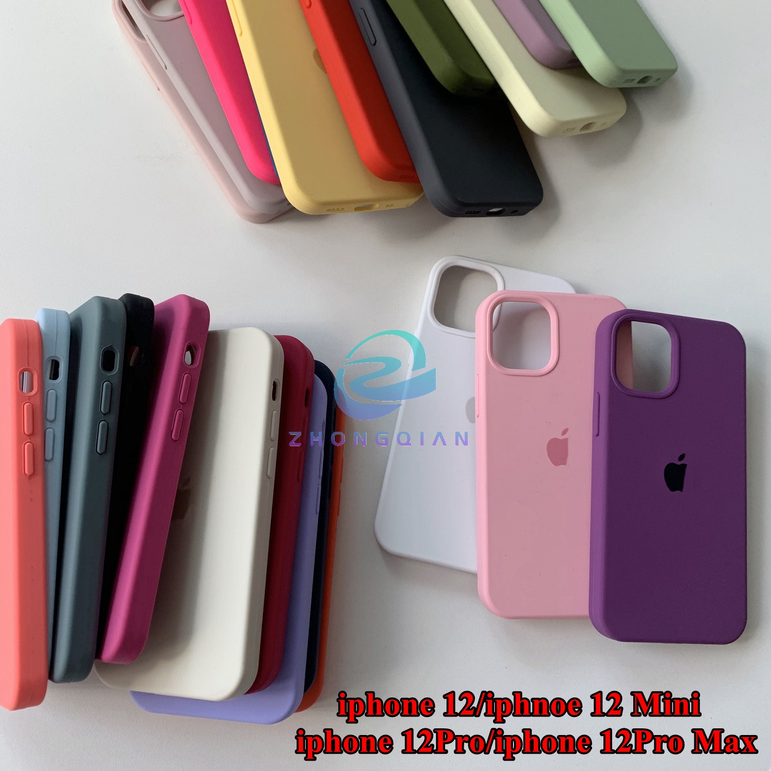 Original With Logo Silicone Case For Iphone 12 Pro Max Protective Cover For 12 Mini Case Shopee Malaysia
