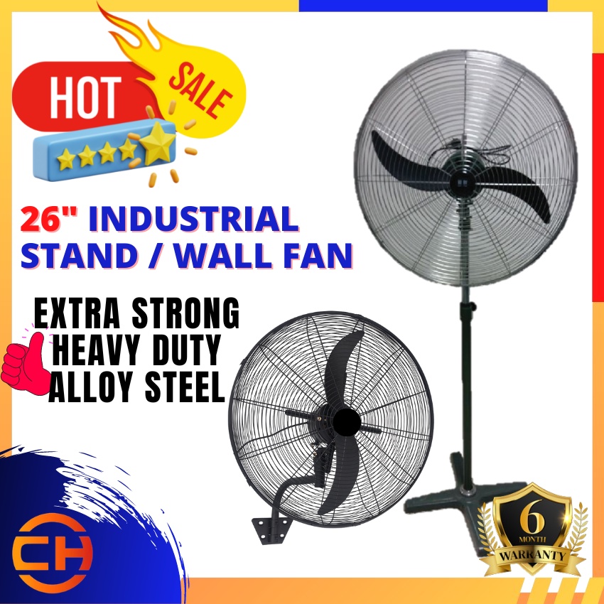 26" Inches Heavy Duty Industrial Stand Fan / wall fan Durable (6 Months