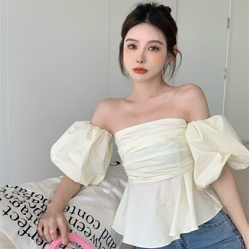 3-color Hot Bulging Shoulder Strapless Shirt (With Photo Of Customer ...