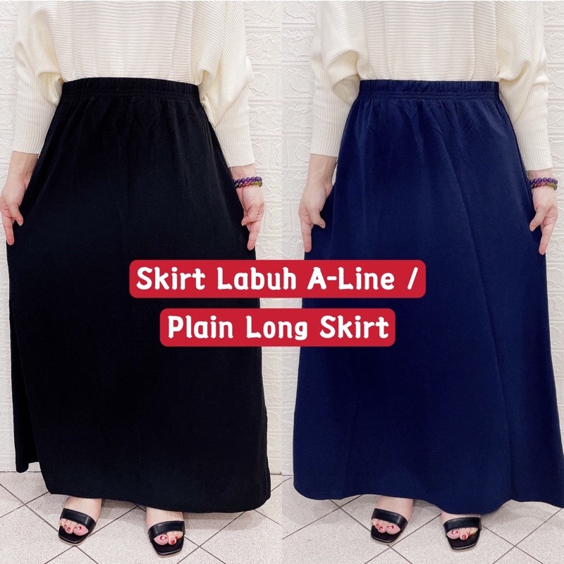 Skirt Labuh A-Line / Plain A Line Long Skirt / Skirt Panjang Wanita