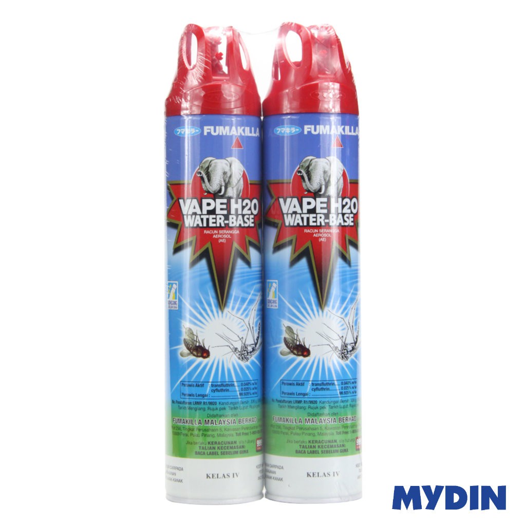 Fumakilla H20 Waterbased T Insecticide Aerosol (AE) 2 x 585ml