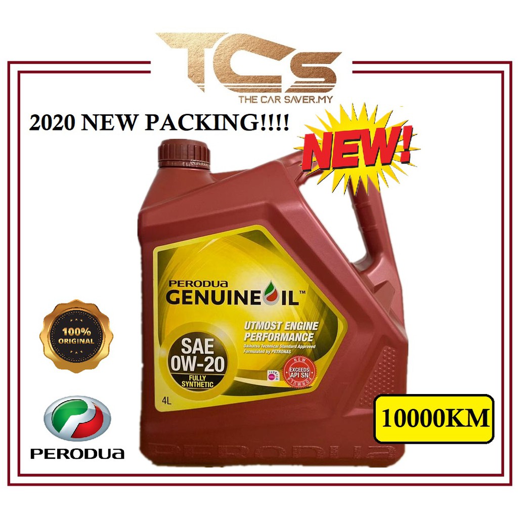 Perodua  Fully Synthetic SAE 0W20 API SN Engine Oil (4L) 2020 New Packing