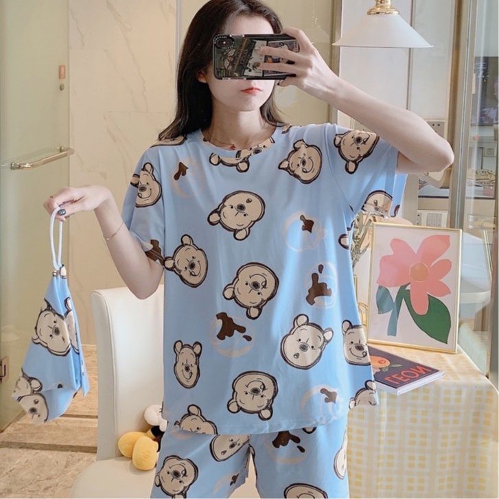 ? Ready Stock Malaysia ?  *M/L/XL/2XL*Size Women Pyjamas Sleepwear Baju Tidur Seluar Pantik Cartoon