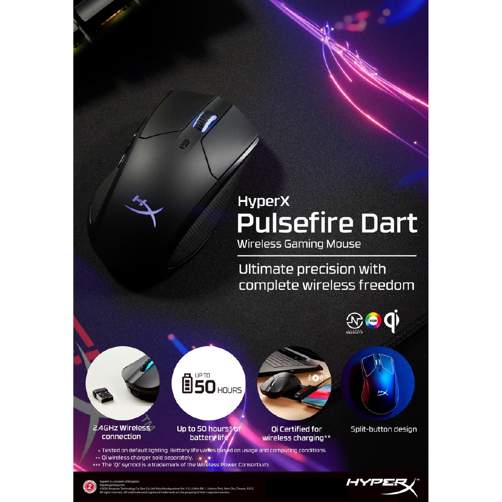 Hyperx Pulsefire Dart Wireless Gaming Mouse Hx Mc006b Shopee Malaysia