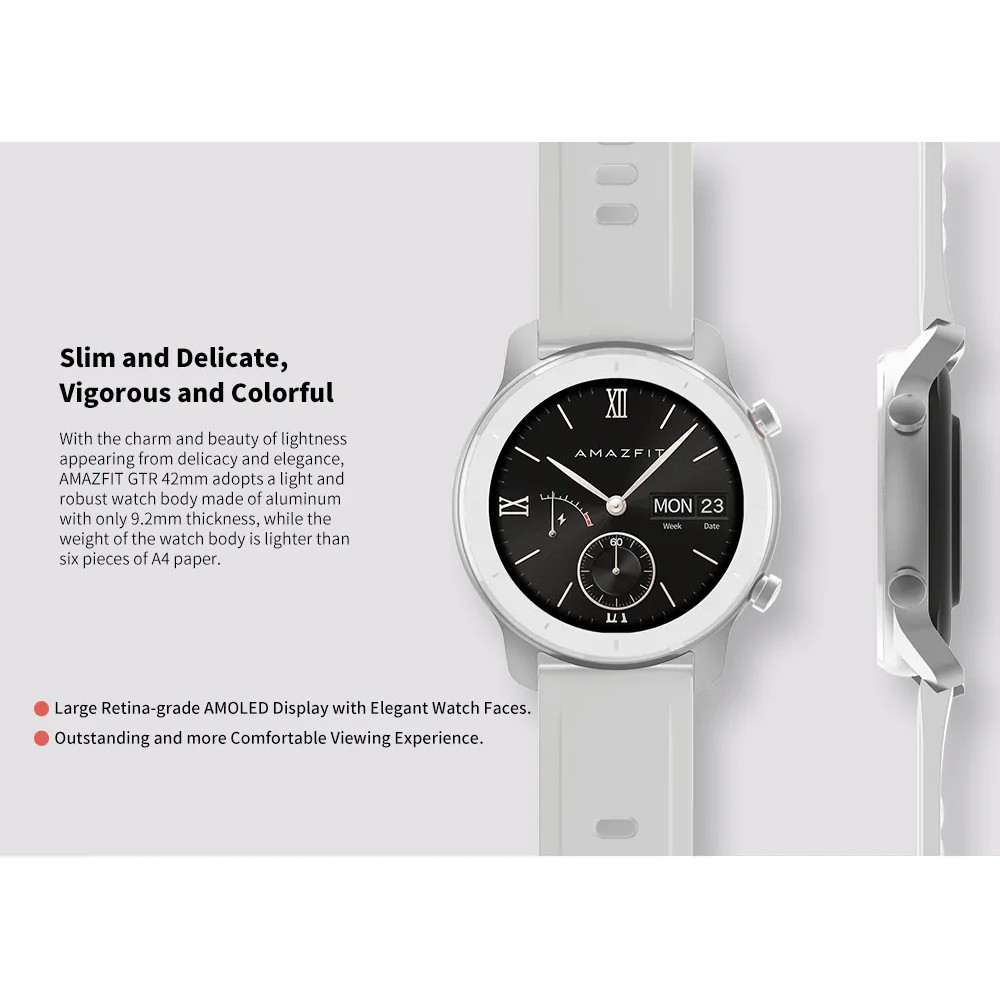amazfit gtr 42mm white