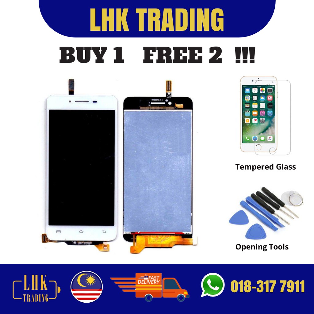 Ready Stock Original Vivo V1 Full Set Lcd Touch Screen Digitizer White Shopee Malaysia