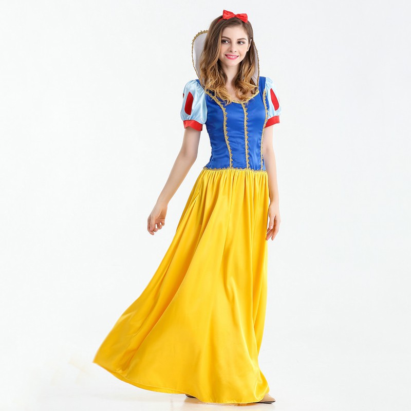 New Adult Cinderella Snow White Aurora Costume Fairytale Princess Dress Cosplay+