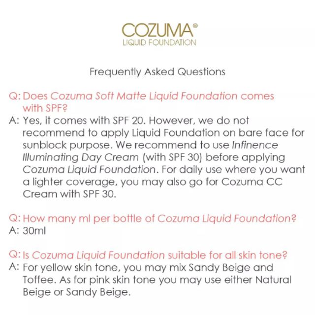 cozuma liquid foundation
