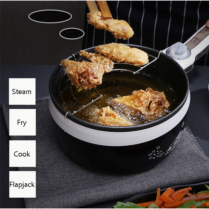 Mini Multifunction Electric Skillet Heating Pan Multicooker Hot Pot Noodles Soup Rice Cooker Frying Machine