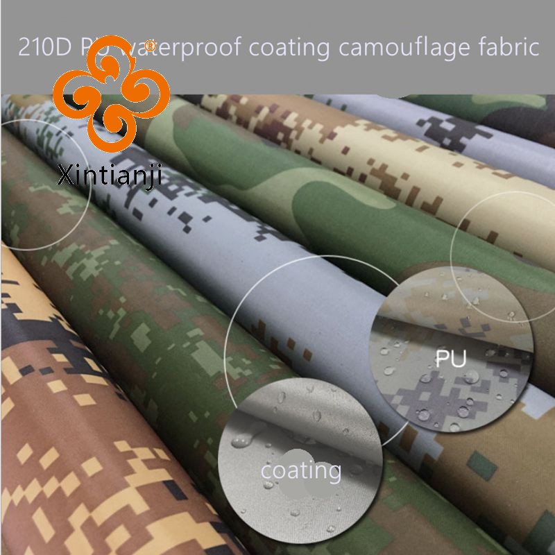 210DPU waterproof coating Oxford cloth outdoor camouflage tent fabric light weight 1 Meter TC00260