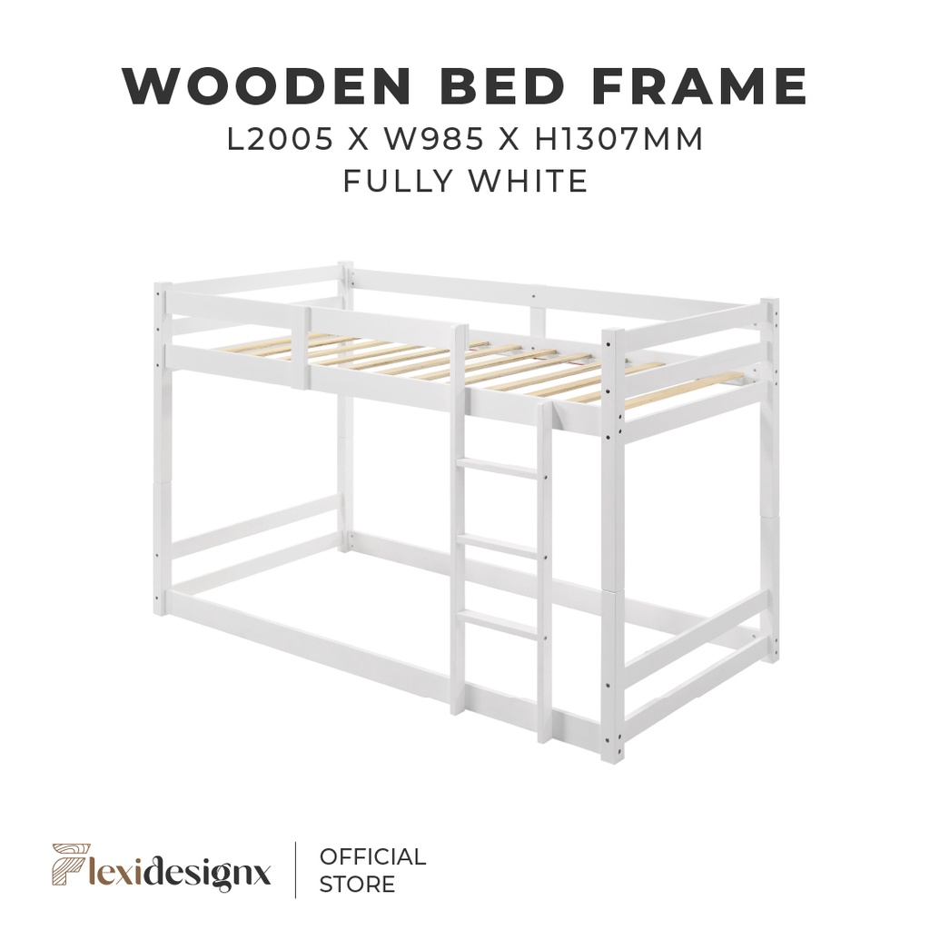 Double Decker Bed Standard Single Kid White Bed Bunk Bed Murah Flexidesignx Twisty Shopee Malaysia