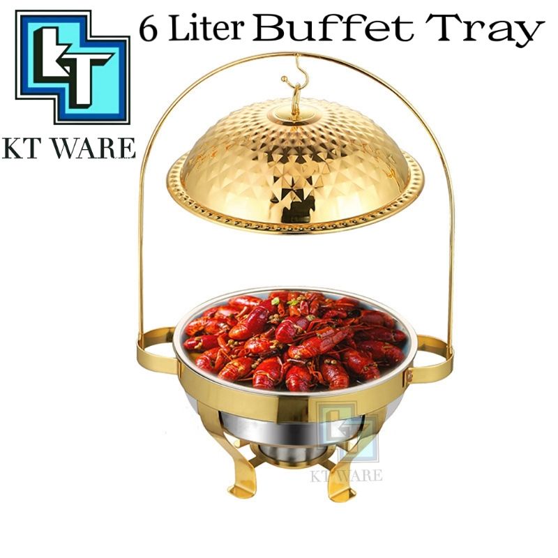 1. KT WARE 6 Liter  Hanged Chafer Hanging Chafing buffet tray Dish Crown Saudi Arabic Food Warmer Kenduri Gantung Jamuan