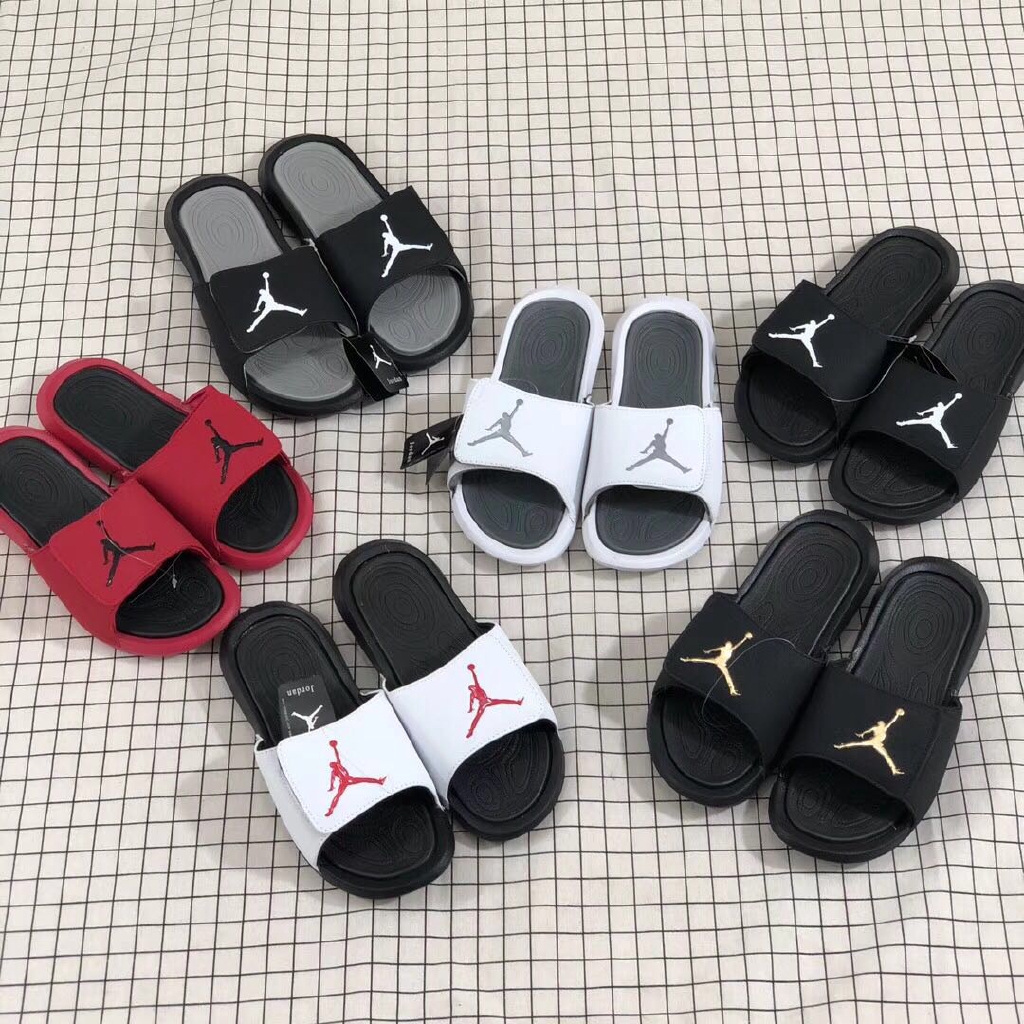 black and white jordan sandals