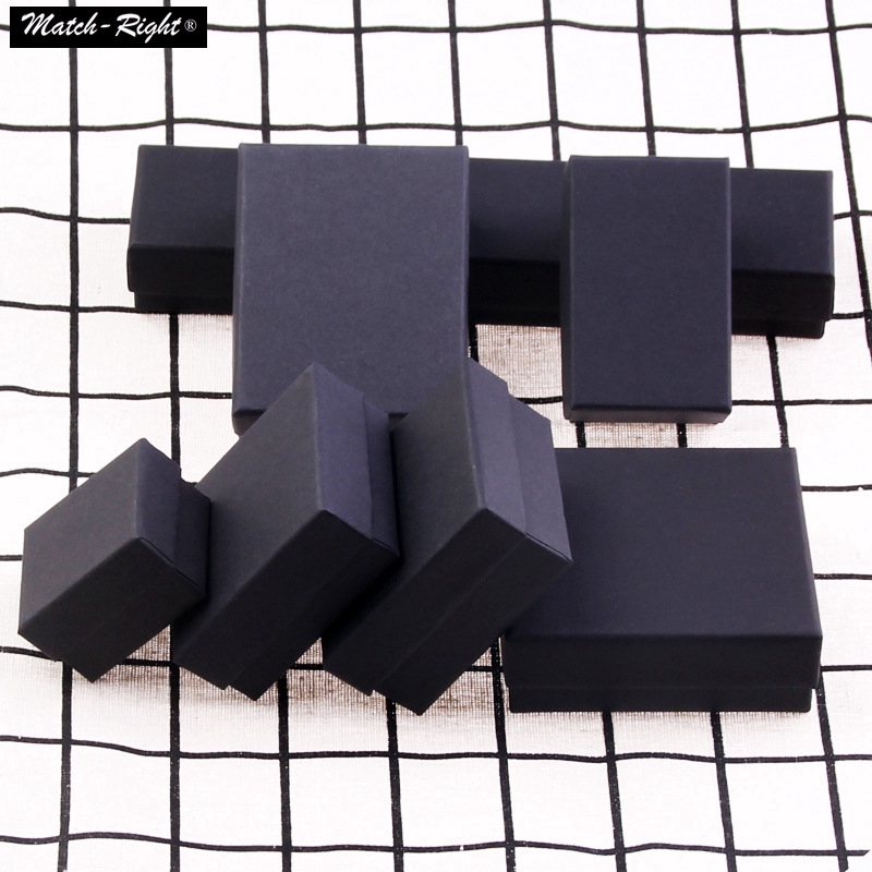 Classic Black Jewelry Box Sponge Included High Quality Paper Gift Box for Necklace Earrings Storage for Gifts #5040