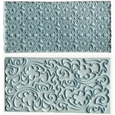 Vintage Lace Pattern Fondant Embosser Impression Mat Set 2 Pcs