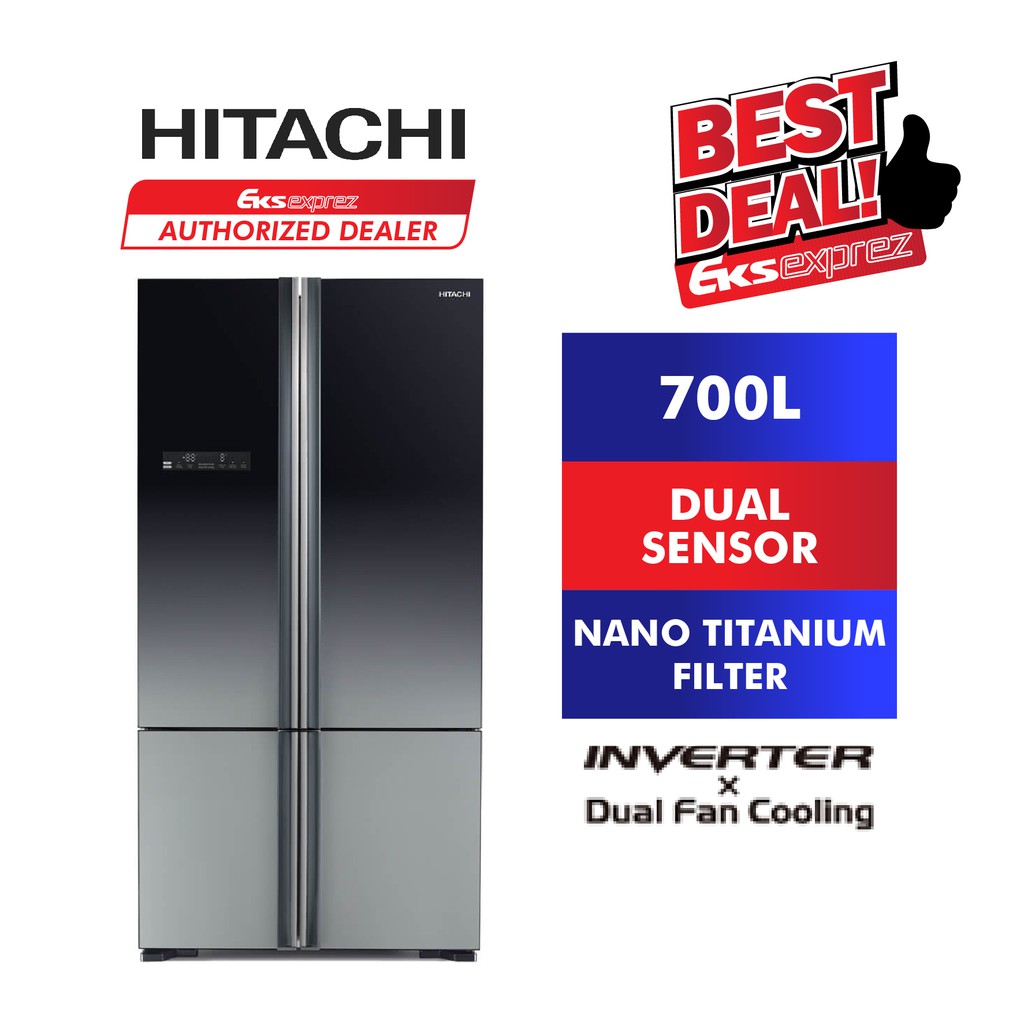 HITACHI 4Door Bottom Freezer Inverter Refrigerator (700L) RWB850P5M