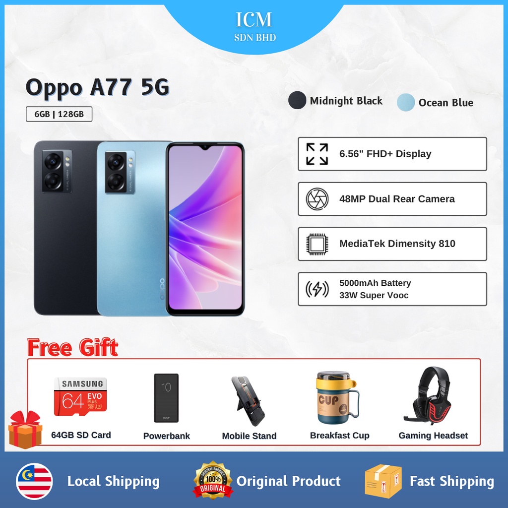 OPPO A76 / OPPO A77 5G 33W SuperVOOC | 5000mAh Long-Lasting Battery ...