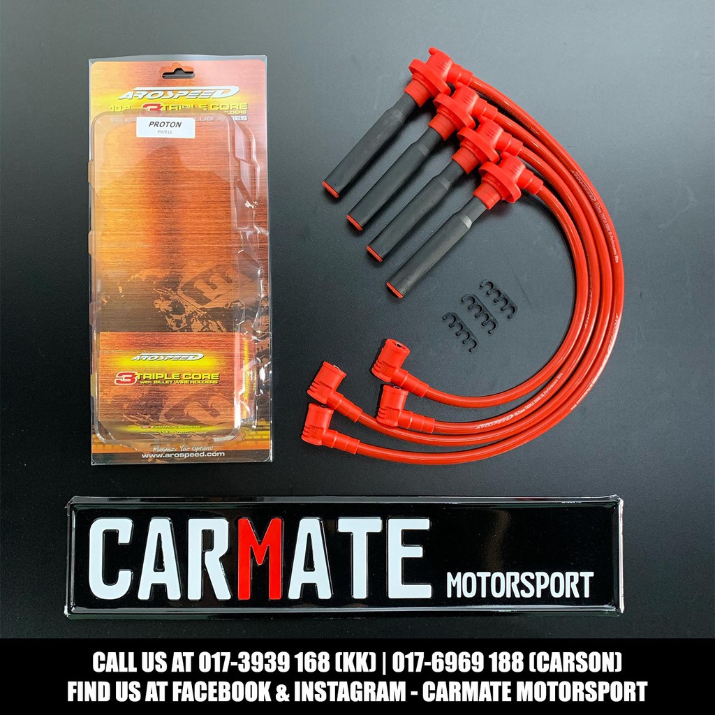 Arospeed 10.2mm Triple Core Silicon Engine Spark Plug Wires Cable for