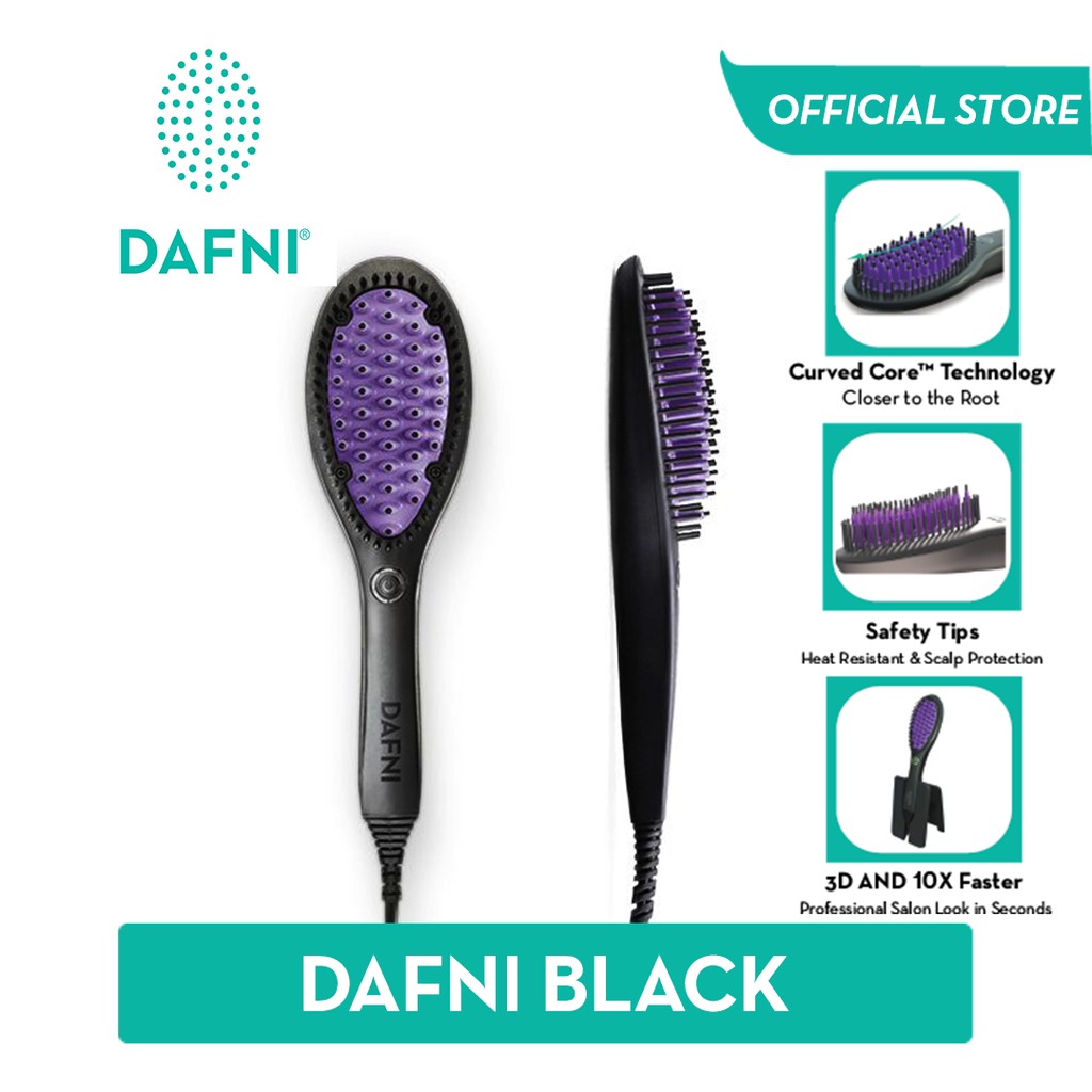 DAFNI BLACK - Hair Straightening Ceramic Brush | Shopee Malaysia