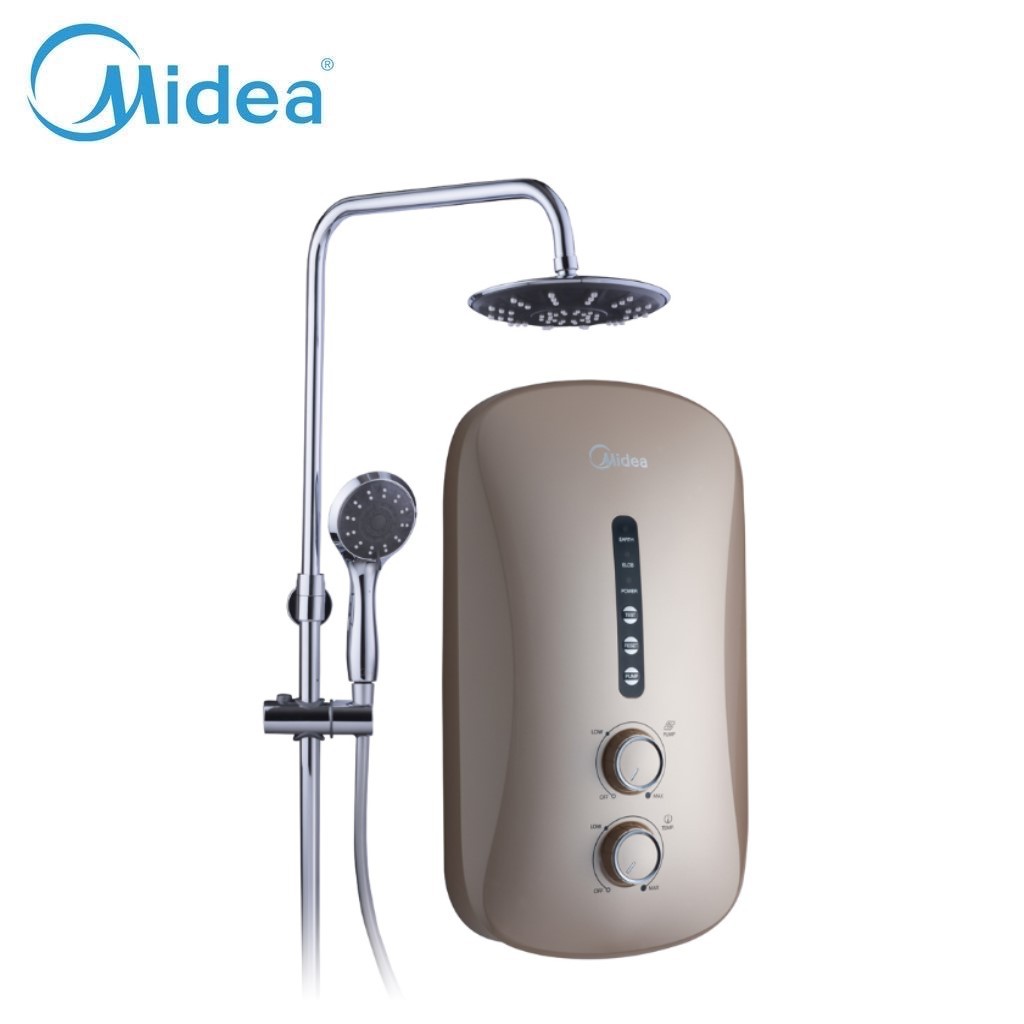 Midea Rain Shower Water Heater with DC Silent Pump Gold ( MWH38P3RS