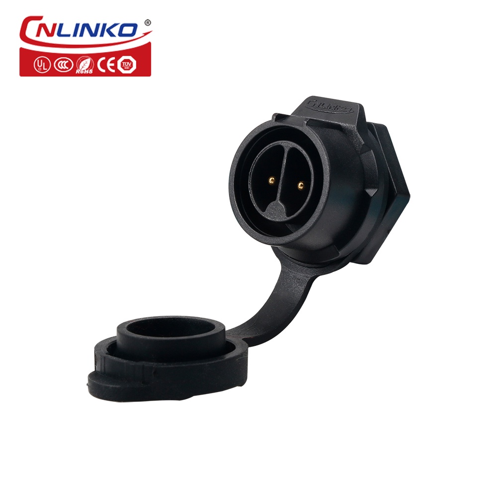 Cnlinko M16 2 Pin Female Plug Male Socket Panel Mount Waterproof Jack Electrical Adapter Gold 0173