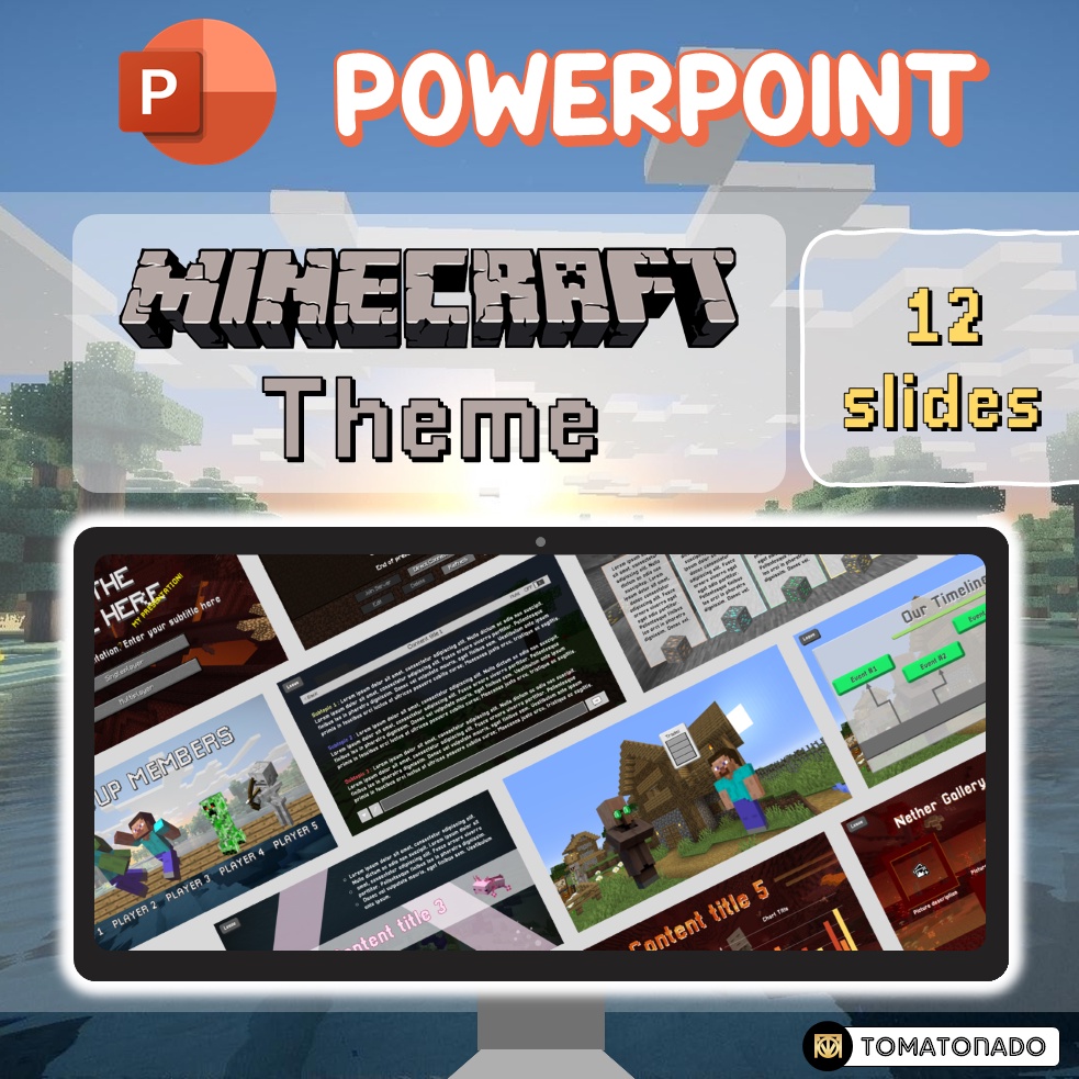 Minecraft PowerPoint Presentation Template Slide [Animated and Fully