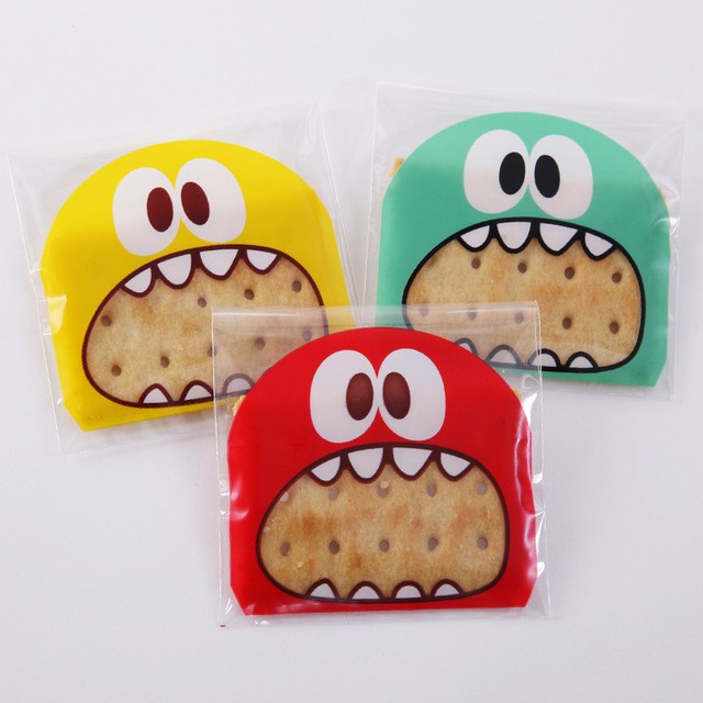 7x7+3cm (100 pcs +/-2 pcs) Cookies plastic !! Limited edition !! Best seller Monster 7 colour !!