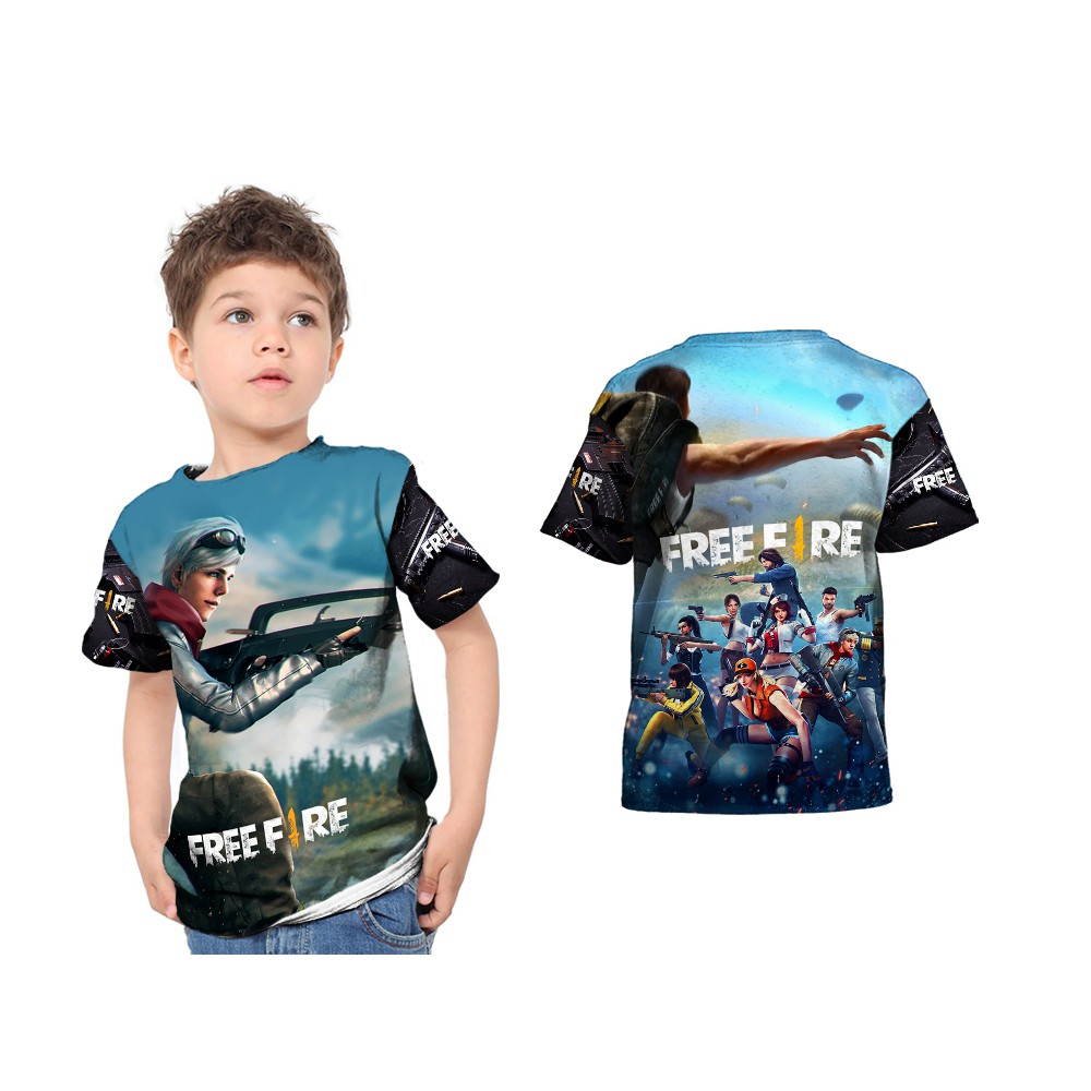 Download Children S T Shirt Clothes Free Fire Fullprint Kaos Baju T Shirt Anak Free Fire Fullprint Shopee Malaysia