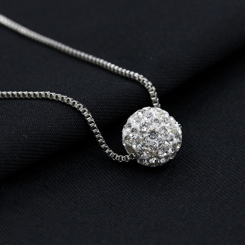 Korean Version Exquisite Jewelry Shambala Diamond Ball Pearl Necklace Diamond Clavicle Chain