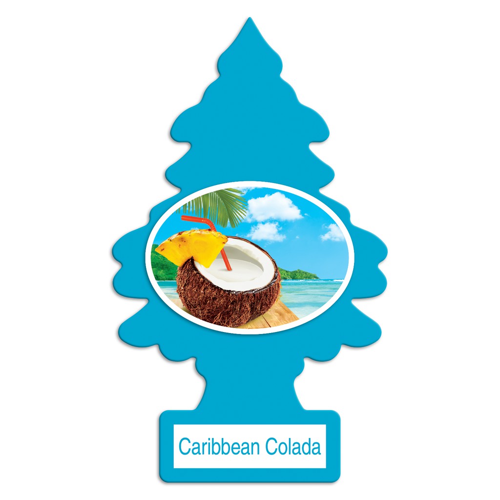 Little Trees Car Air Freshener - Hanging Tree Provides Long Lasting Scent for Auto or Home : Caribbean Colada
