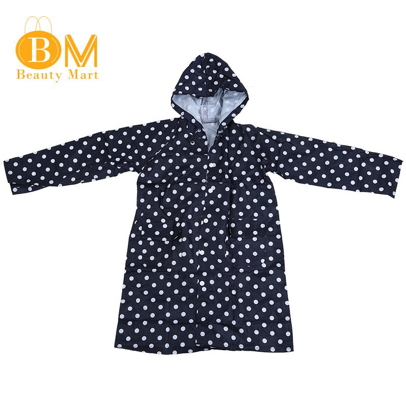 polka dot raincoat with hood