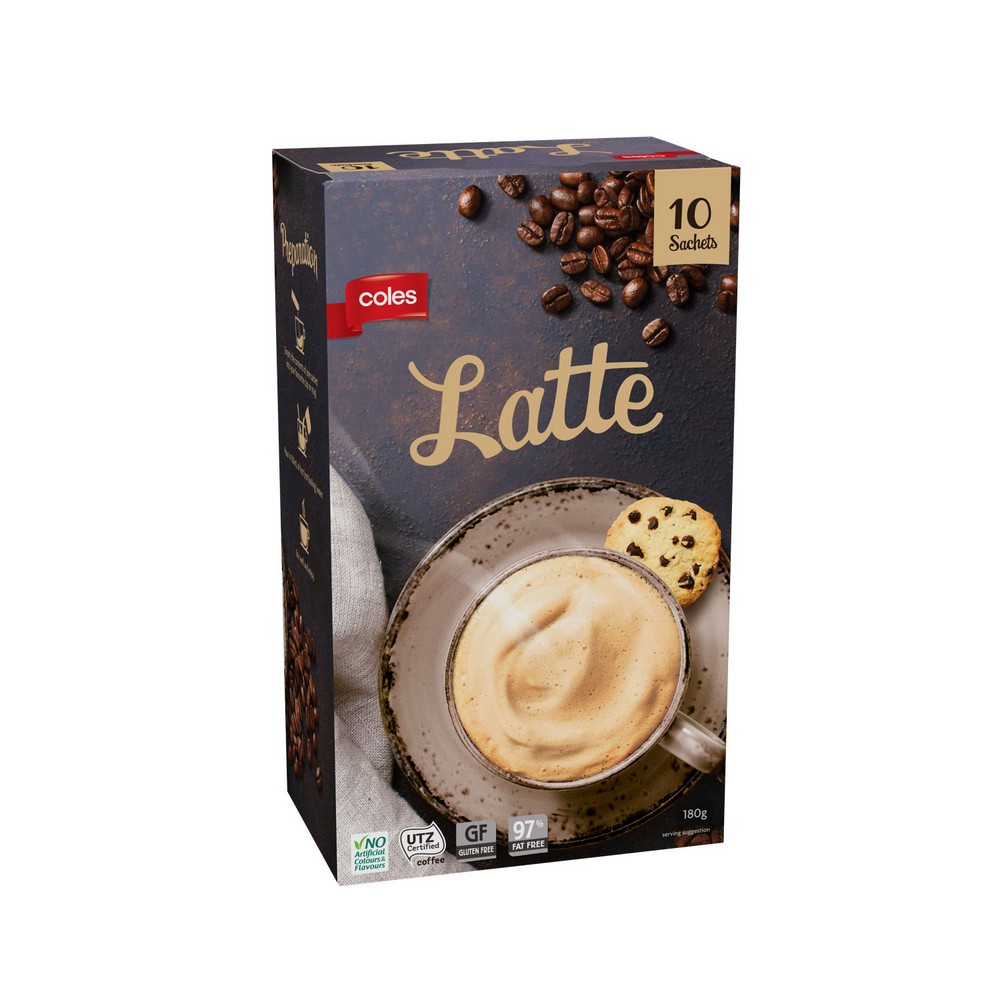 Coles Coffee Cafe Latte OR Chai Latte 10 Sachets 97 Fat Free Shopee