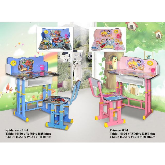 Princess Sofia Ben 10 Cartoon Study Table With Adjustable Height