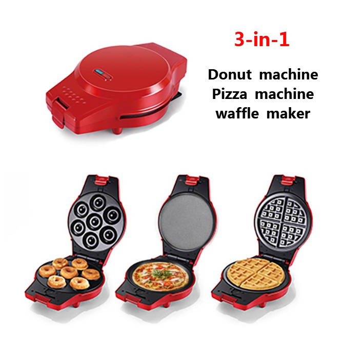 3In1 Electric Waffles Maker Breakfast Waffle Machine Pizza plate Donuts Maker Shopee Malaysia