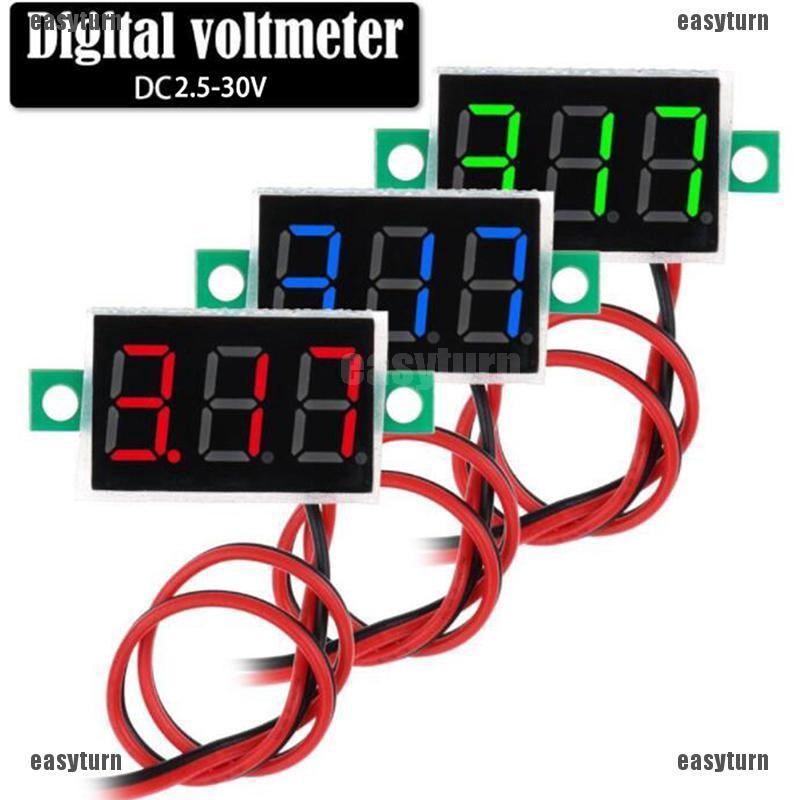 Voltage Display DC Meter 3-Digital 0.56" Voltmeter 3 Wire Blue LED 5-30V Panel