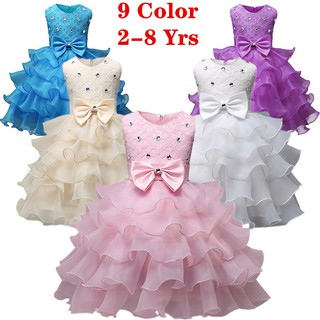Baby Flower Girls Dress Infant Christening Dress Princess Tutu Dress Communion Gowns Kids Party Wear