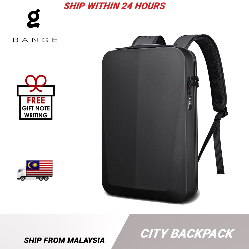 BANGE City Hard Cover Laptop Backpack Water-Resistant Anti-Theft (15.6")