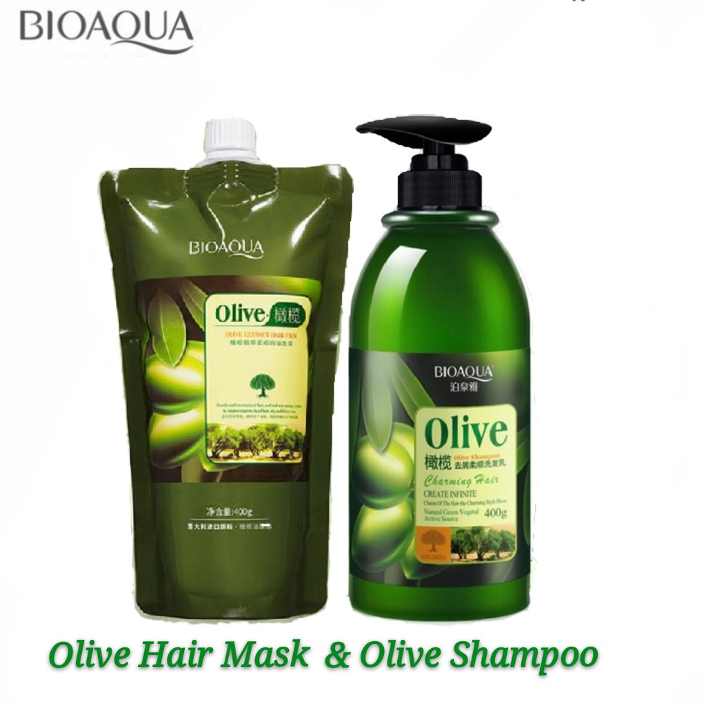 Bioaqua Olive Shampoo Hair Mask Set - 400g - Anti Dandruff | Shopee ...