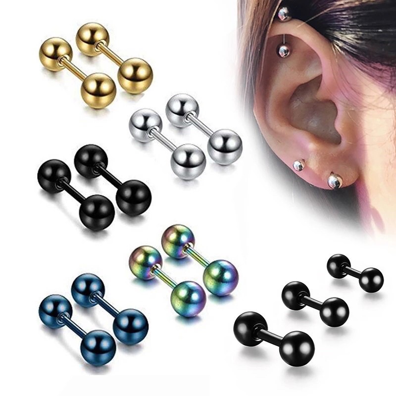 Ready Stock Stainless Steel South Korea New earrings studs chandelier drop men women现货不锈钢耳环 韩国新款耳钉 耳骨钉 舌钉 眉钉 穿刺 乳钉