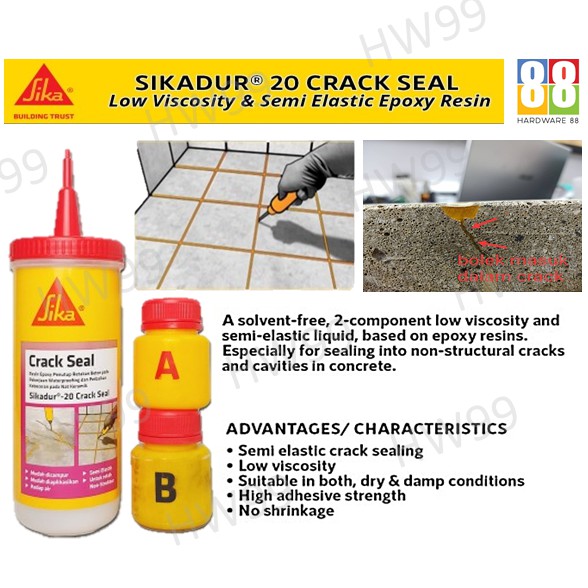 SIKA SIKADUR 20 Crack Seal Repair Cement Floor Crack A+B (160ml ...