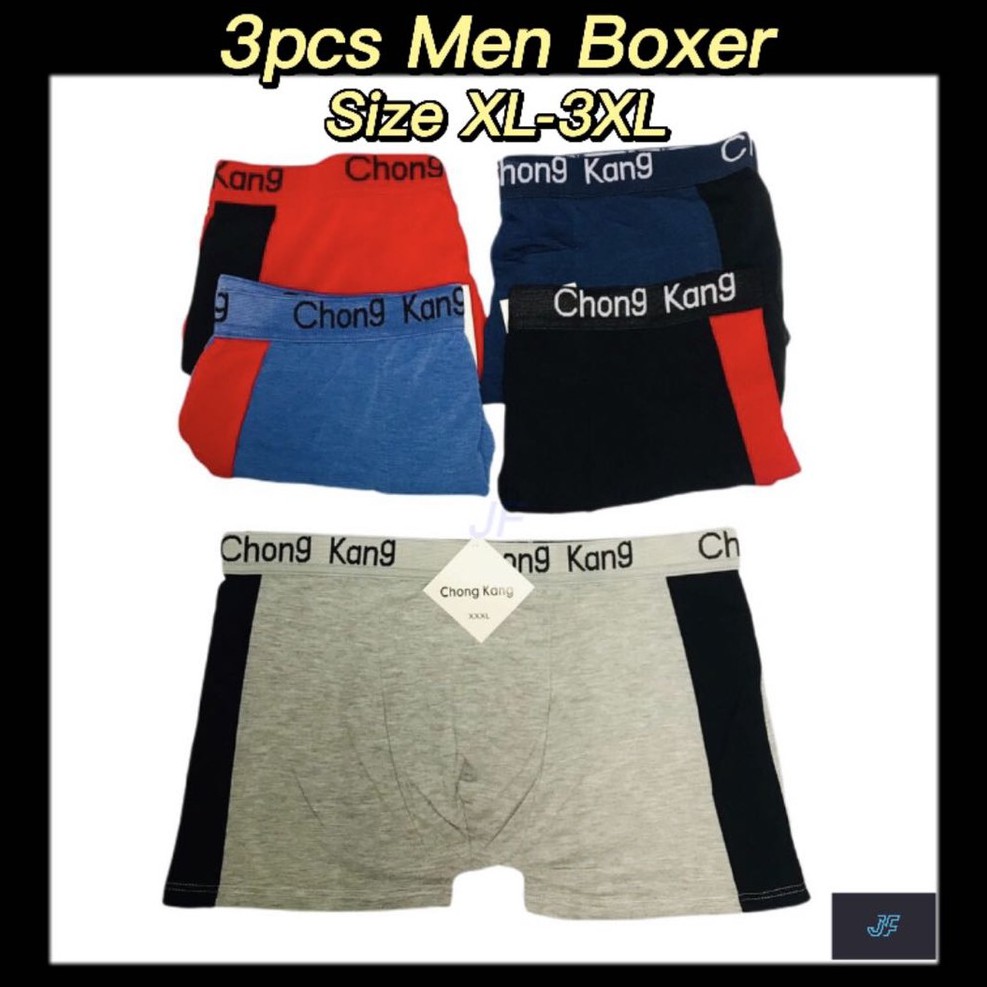 3 Pcs Men’s Underwear Men’s Boxer ( RANDOM - MIX COLOUR )   SIZE : XL - 3XL 2218 ( U8006 )