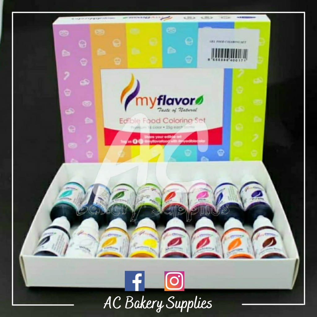 [HALAL] MyFlavor Gel Food Coloring Set 16 Colours Shopee Malaysia