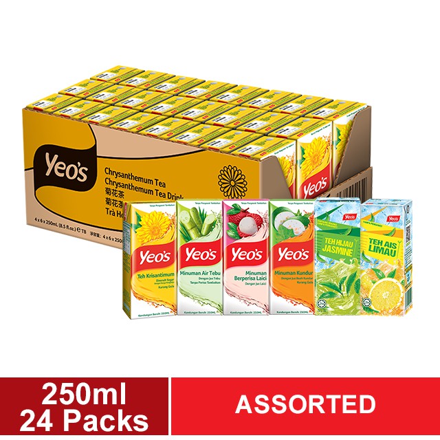 YEO'S Asian Drink Tetra Box Assorted 1 Carton (24 x 250ml) [KL