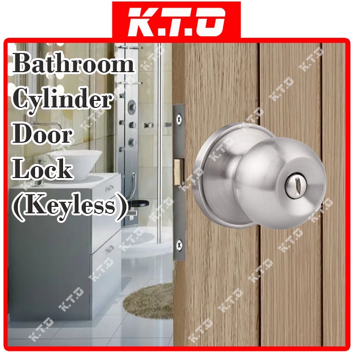CYLINDER DOOR LOCK SET KEYLESS FOR BATHROOM USE / LOCK TOMBOL PINTU