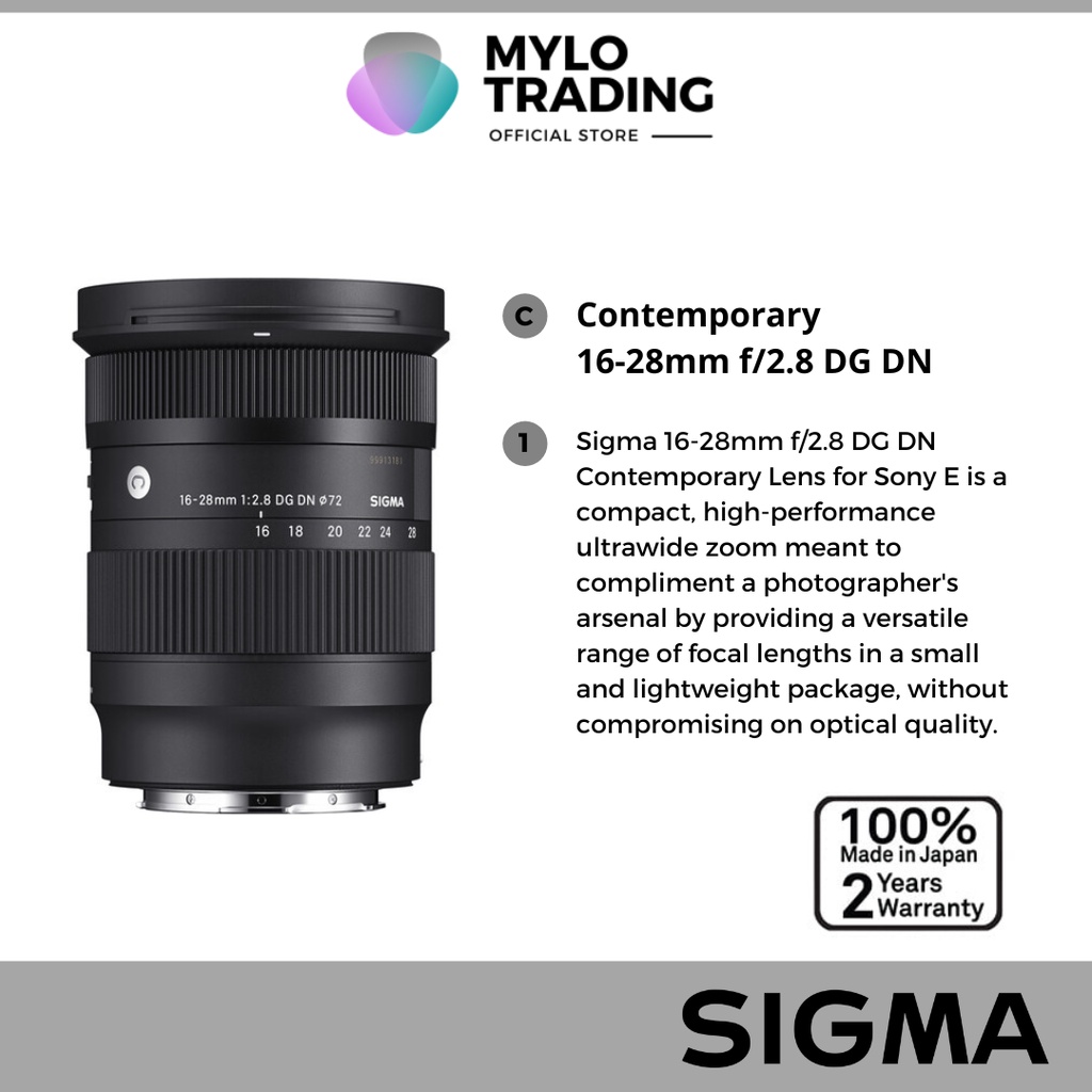 ( READY STOCK ) Sigma 1628mm f/2.8 DG DN Contemporary Lens for Sony E For Sony A7IV A7MK IV