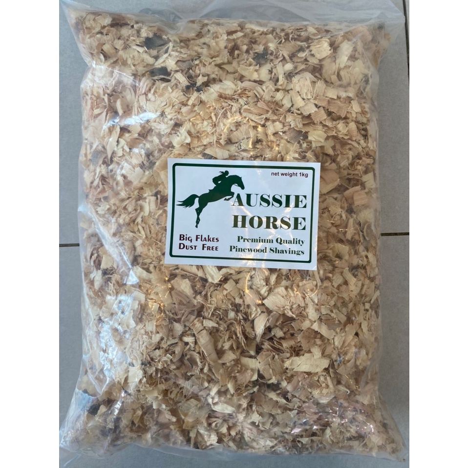 Aussie Horse Natural Pine Wood Shaving 1kg [Big Flakes And Dust Free